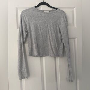 Reformation Heather Gray Long Sleeve Top